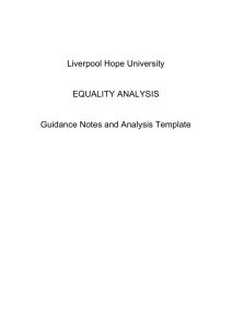 Liverpool Hope University EQUALITY ANALYSIS Guidance Notes
