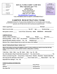 Royal Family Kids Application - Orland Park IL Camp #17 and Club