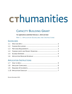 Capacity Building Grant Guidelines