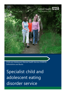 CAMHS eating disorder service leaflet