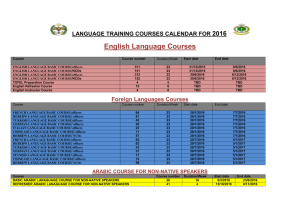 Courses Calendar 2016