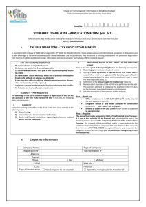 FREE TRADE ZONE - APPLICATION FORM (ver. 5.8)