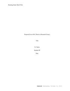 Template for MA Thesis/Research Essay proposals