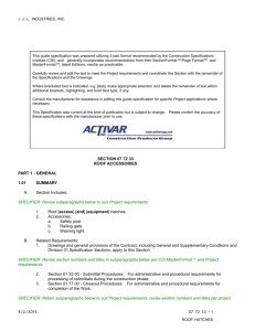 Specifications - Activar Construction Products Group