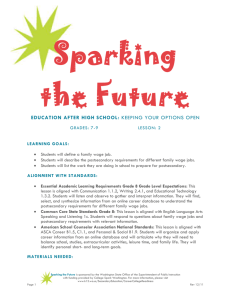 Sparking the Future Grades 7-9 Lesson 2 Keeping Your Options Open