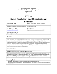 Social Psychology and Organizational Behavior