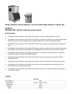 Ice Machine – Water Filter System