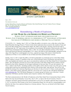Event Advisory - Mare Island Shoreline Heritage Preserve