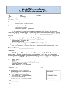 PennDOT Emergency Projects Section 106 Consultation under FEMA