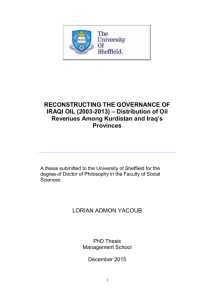 RECONSTRUCTING THE GOVERNANCE OF IRAQI OIL (2003