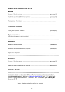 nomination form - King`s College London