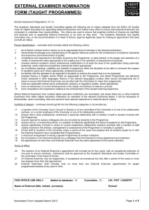 External Examiner Nomination Form