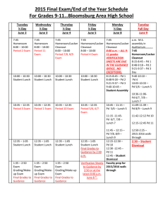 2015 Final Exam/End of the Year Schedule For Grades 9-11…