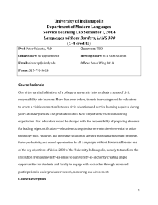 Service Learning Lab Course Syllabus - PETER
