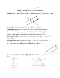 Parallel Lines and Properties of Quadrilaterals