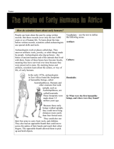 Early humans Worksheet - Mr. Knutson`s History