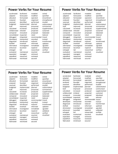 Power Verbs for Your Resume