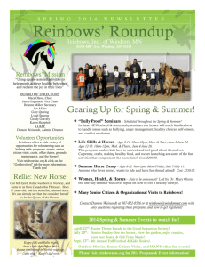 2014 Spring Newsletter! - Reinbows, Inc., of Windom, MN