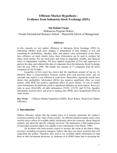 Efficient Market Hypothesis : Evidence from