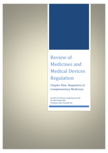 appendix 1: review of medicines and medical devices regulation
