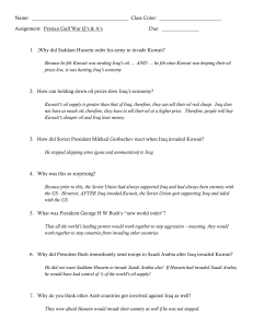 Persian gulf war questions worksheet