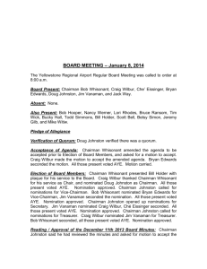 BOARD MEETING – January 8, 2014