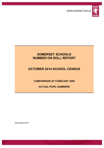 Somerset Schools Number on Roll Report