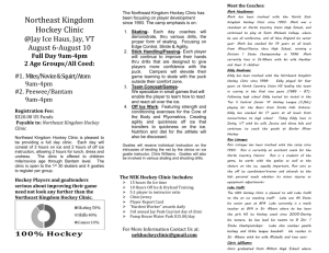 Northeast Kingdom Hockey Clinic Registration Form