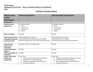 Portfolio Evaluation Rubric