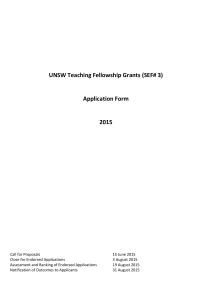 UNSW Teaching Fellowship Grants (SEF# 3)