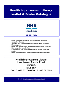 Health Improvement Leaflet and Poster Catalogue