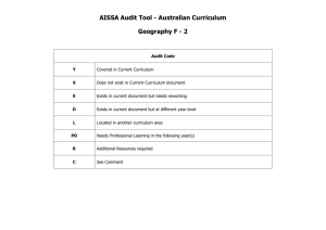 Geography Audit tool F to 2
