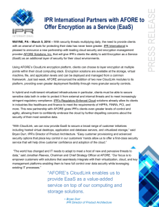 IPR International Partners with AFORE to Offer Encryption as a Service