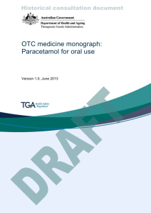 OTC medicine monograph: Paracetamol for oral use
