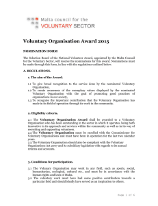 Voluntary Organisation Award 2015 - Malta Council for the Voluntary