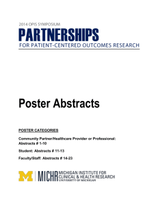 View the poster abstracts - MICHR