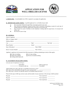 application for well driller license
