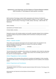 Agreement for Joint Supervision and Dual Diploma of Doctoral