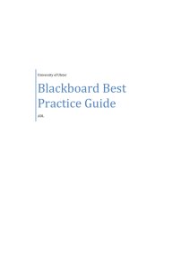 Blackboard Best Practice Guide () - Dashboard