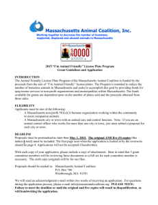 2015 Grant Application - Massachusetts Animal Coalition