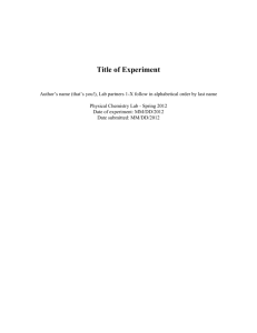 Lab Report "Template" - University of Massachusetts Boston