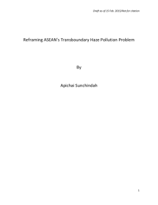 Transboundary Haze Pollution & ASEAN`s Response