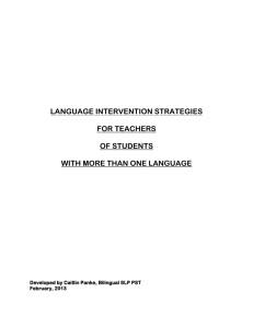 language intervention strategies for teachers of