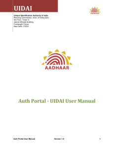 Auth Portal UIDAI User Manual