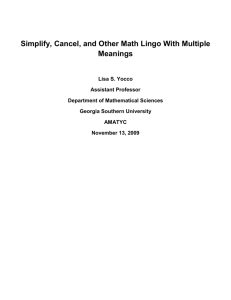 Simplify, Cancel, and Other Math Lingo with Multiple Meanings