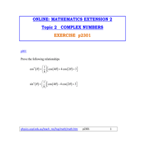 Mathematics Extension 2 Complex Numbers