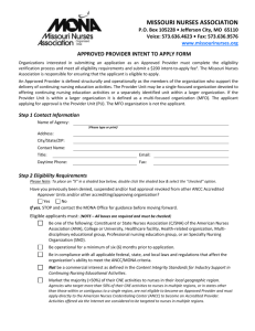 Intent to Apply Form - Missouri Nurses Association
