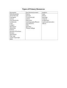 Types of Primary Resources