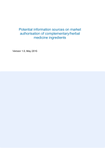 Potential information sources on market authorisation of