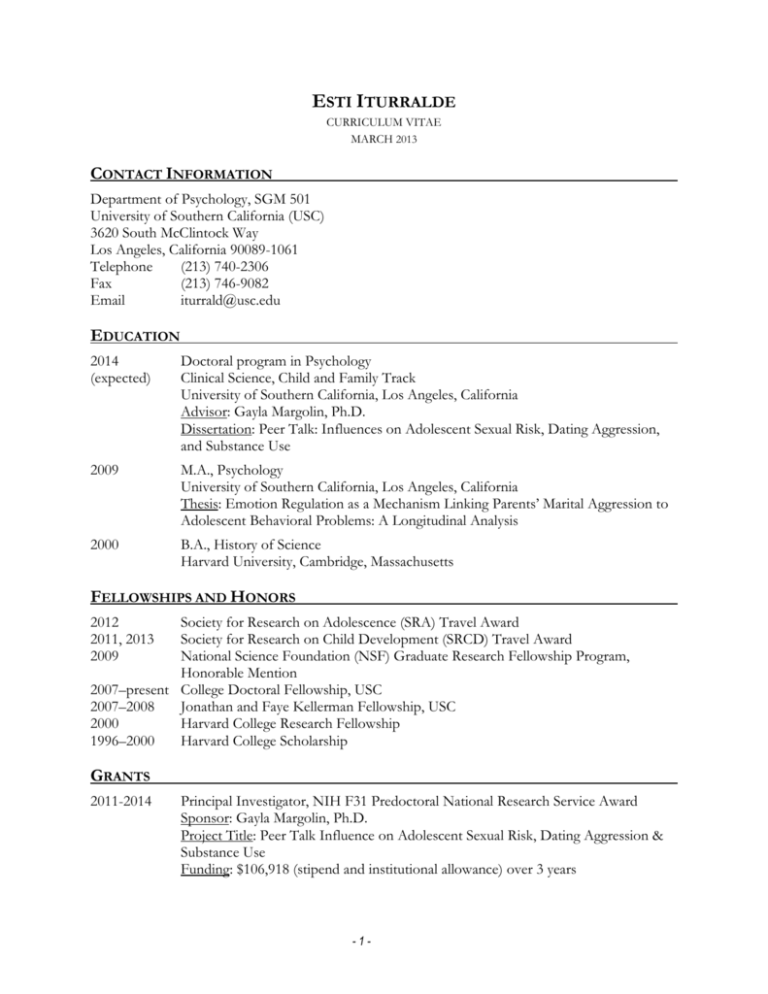 curriculum-vitae-university-of-southern-california